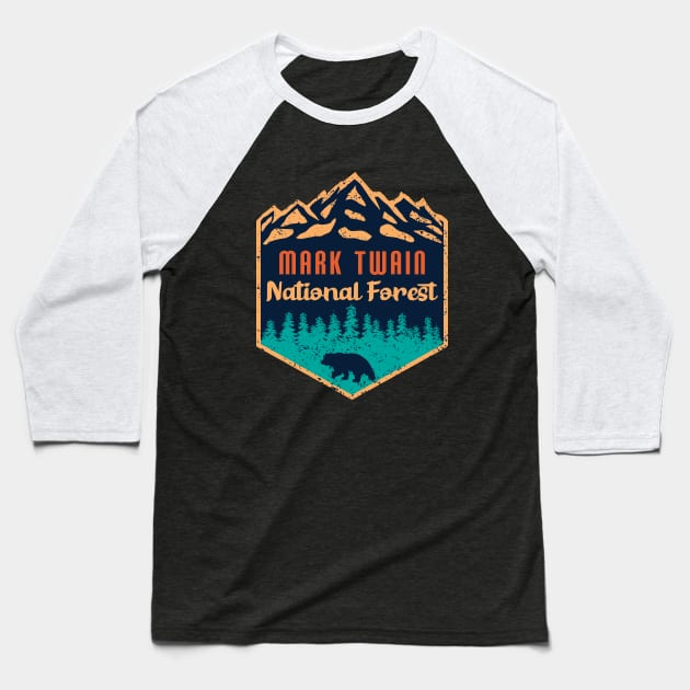 Mark Twain national forest Baseball T-Shirt by Tonibhardwaj